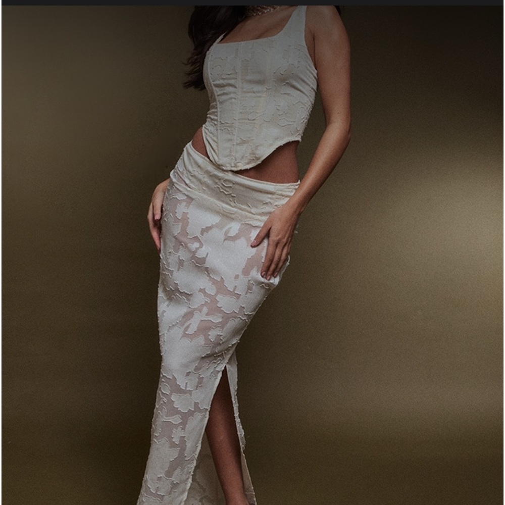 Pretty little things corset and long floral skirt set